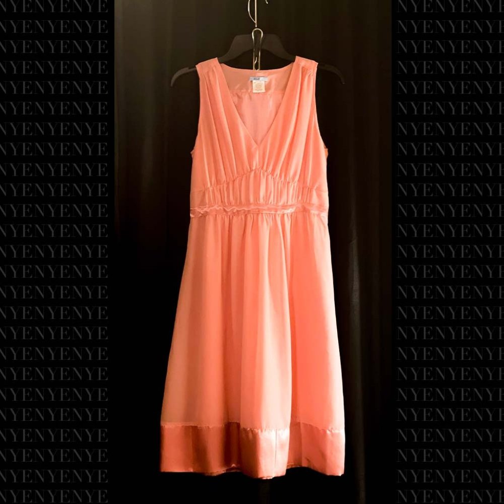 Pink vintage dress [ translucent w/ pink satin bow ]